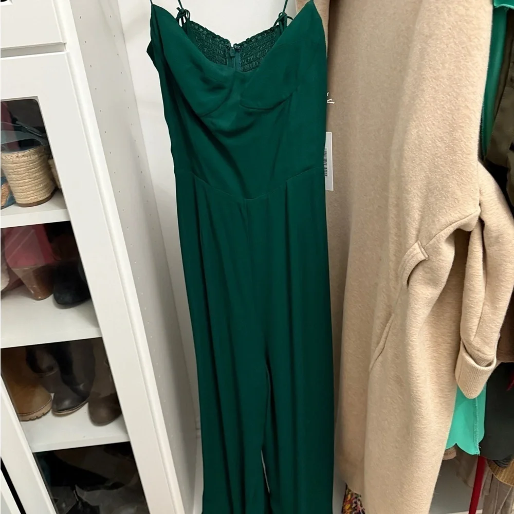 NWT Reformation Forest Green Jumpsuit